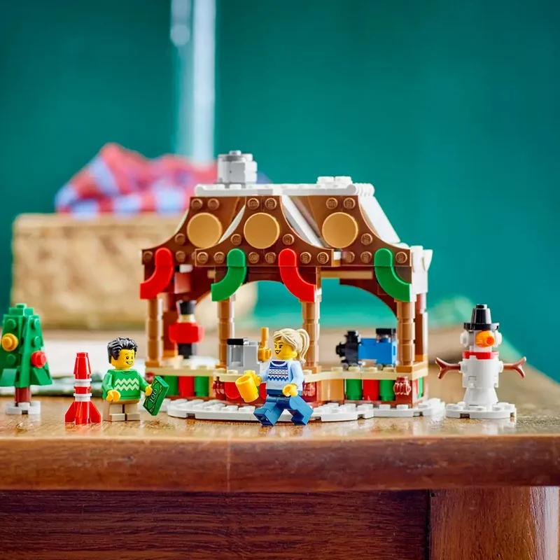 مكعبات بناء ليجو لسوق الشتاء ، ألعاب للأطفال ، ، ، #3