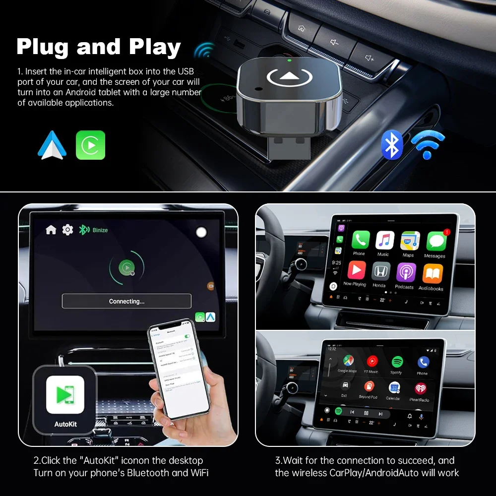 جديد لاسلكي CarPlay أندرويد محول السيارات USB دونغل الذكية صندوق صغير التوصيل والتشغيل العالمي لشركة فولكس فاجن تويوتا نيسان هوندا فورد بنز