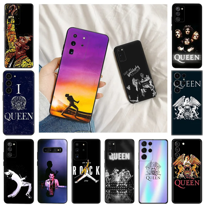 Ultra Thin Matte Silicone Soft Case For Samsung S24 Ultra S23 S22 Plus S21 S20 S10 Note20 Queen band Freddie Mercury Back Cover