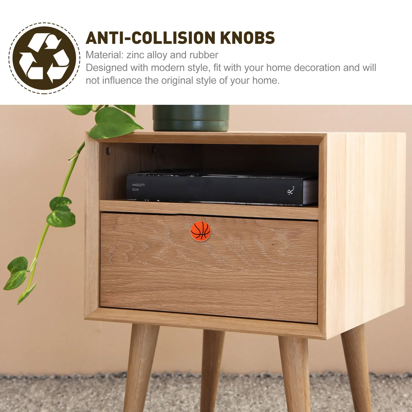 

6Pcs Ball Drawer Knobs Cupboard Pull Handles Innovative Anti-Collision Door Knobs for Nursery Cabinet Decorative Handles