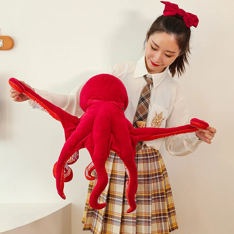 Creative Plush Lovely red Octopus Soft Doll Sea Creatures Artificial Octopus  Kids Toy Birthday Gift