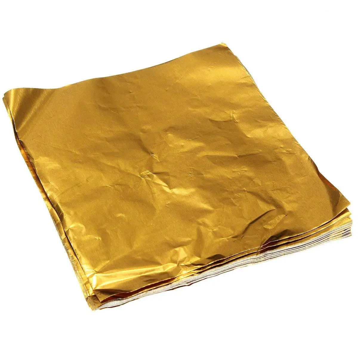 100pcs Square Sweets Candy Chocolate Lolly Paper Aluminum Foil Wrappers Gold