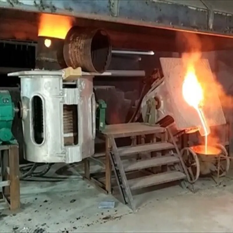 500KG TO 1500Kg 1000KW Aluminium Shell Induction Furnace For Melting Steel Iron Copper Scrap Foundry Casting Factory