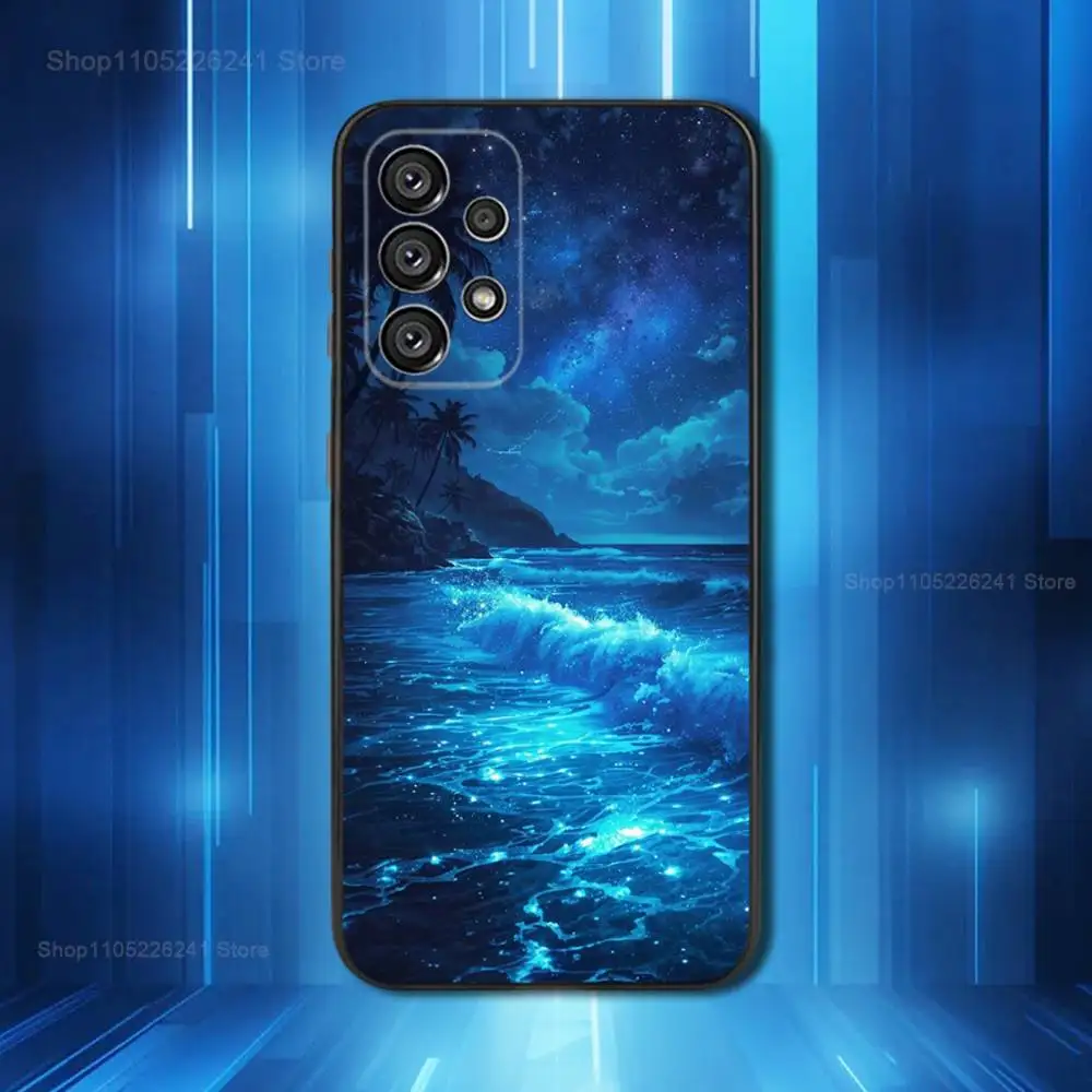 Телефон Night Art Starry Sky для Samsung Galaxy A53,31,52,72,41,22,73,32,71, Note,J7,8,9,5G, мягкий черный силиконовый чехол