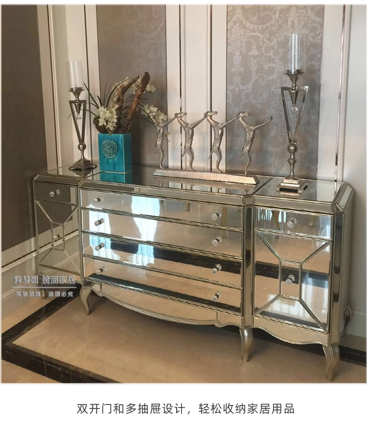 Mirror porch cabinet Mirror furniture Edge cabinet Storage cabinet Neoclassical postmodern European style F0771