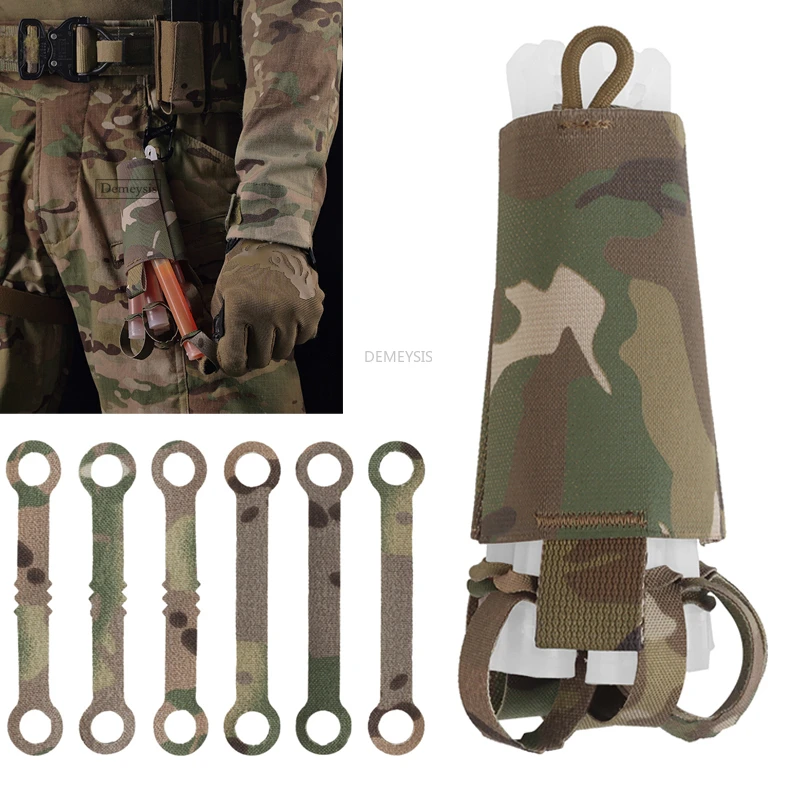 Bolsa tática de suporte para varas brilhantes, bolsa molle para tiro ao ar livre, caça, fluorescência, equipamento de aventura, pacote de pendurar