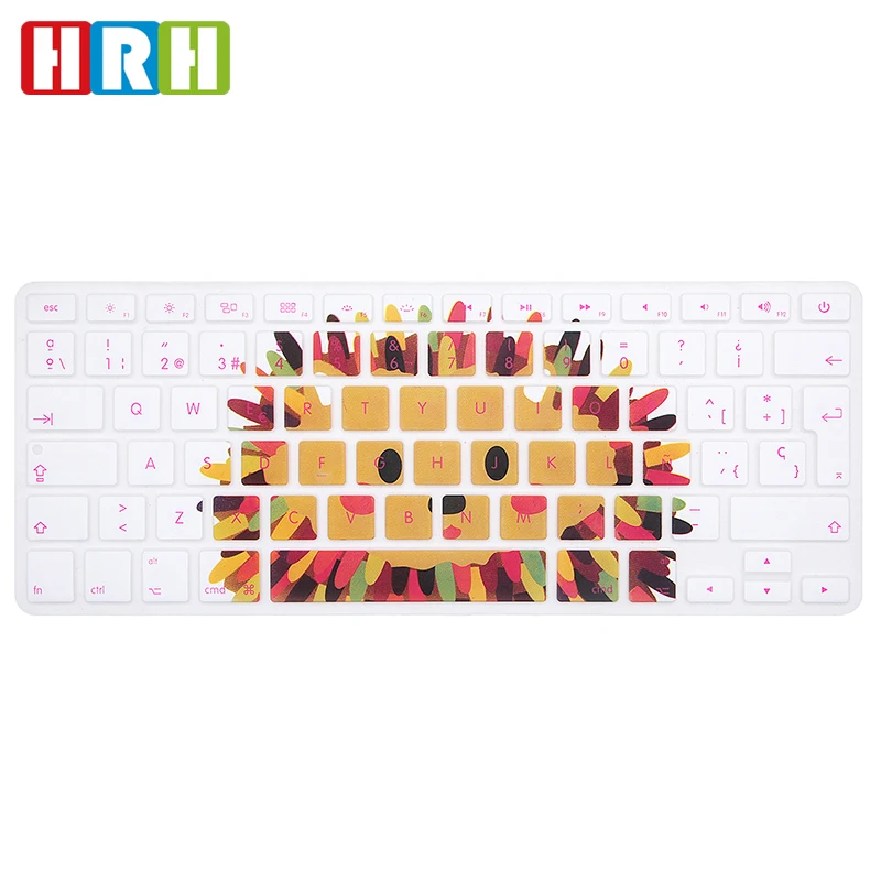 

HRH Cool Animal Spanish Oil-proof Keyboard Cover Protector Silicone Skin for MacBook Pro Air Retina 13 15 17 Release Before 2016