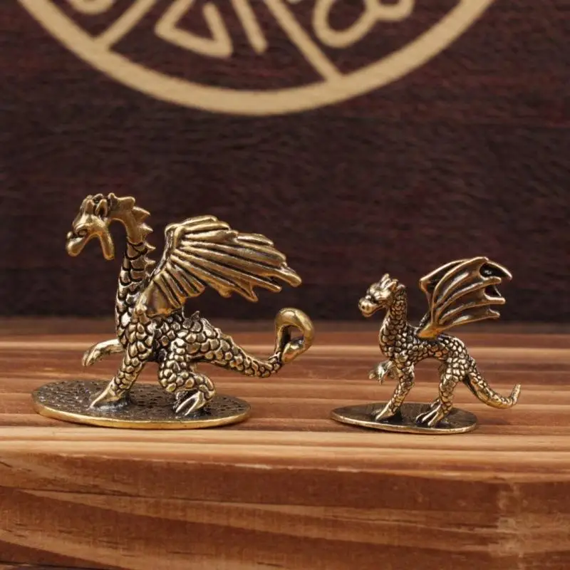 Pterosaur Brass Ornament Little Flying Dragon Statue Tea Pet Desktop Small Ornament Figurine