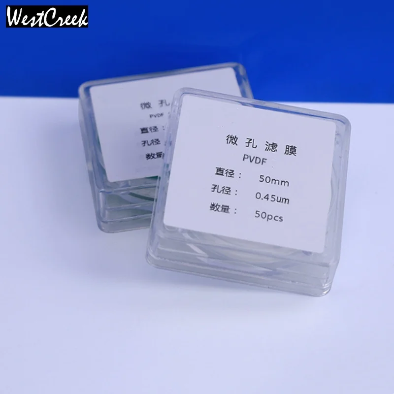 WESTCREEK Hydrophilic PVDF Membrane Filters 0.22um 0.45um 47/50mm for Organic Aqueous Filtration