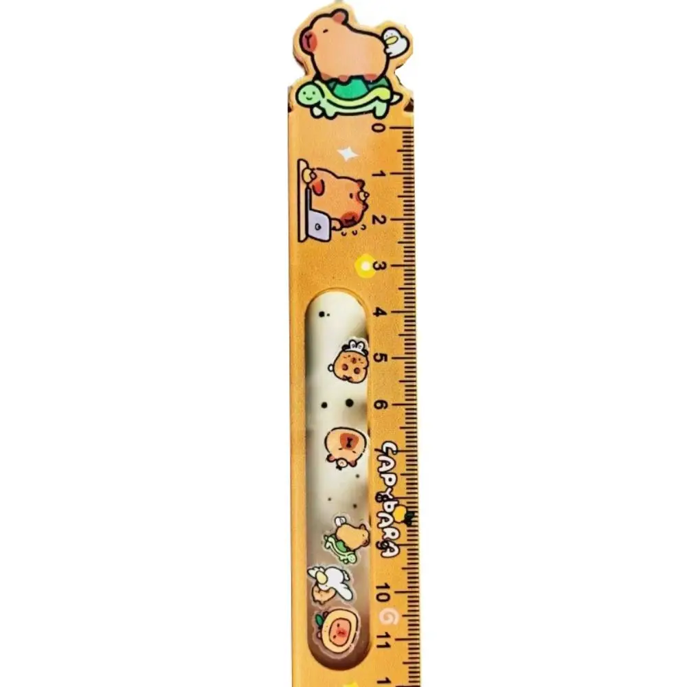 Capybara Boring Shaking Toy Ruler Swinging Toy Cartoon Student Straight Ruler Cute Funny Math Drawing Ruler Award Gift