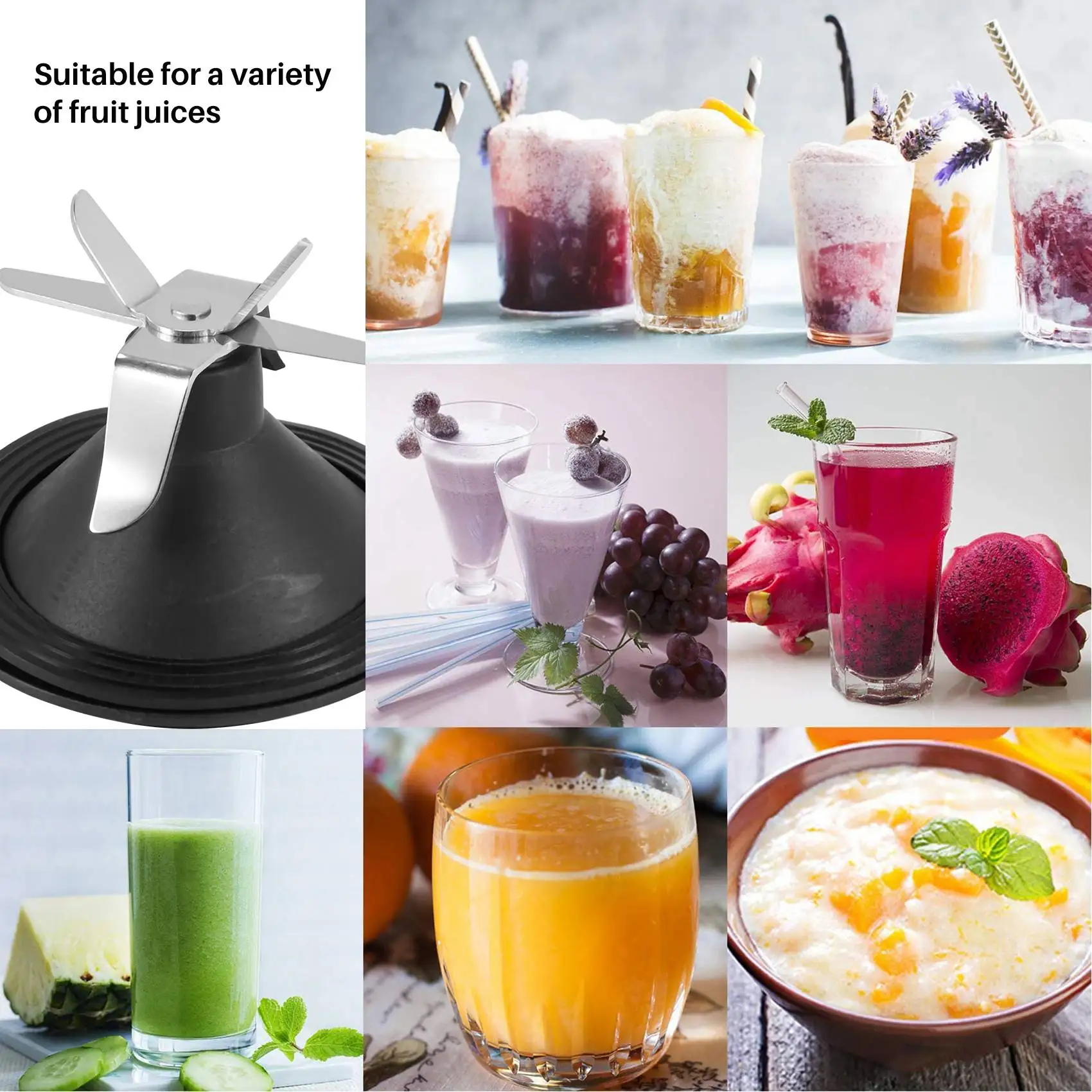 Unidade de Facas para Liquidificador e Extrator de Suco RI2095 RI2096 HR2093 HR2194 HR2195 HR2196 - Peças de Reposição