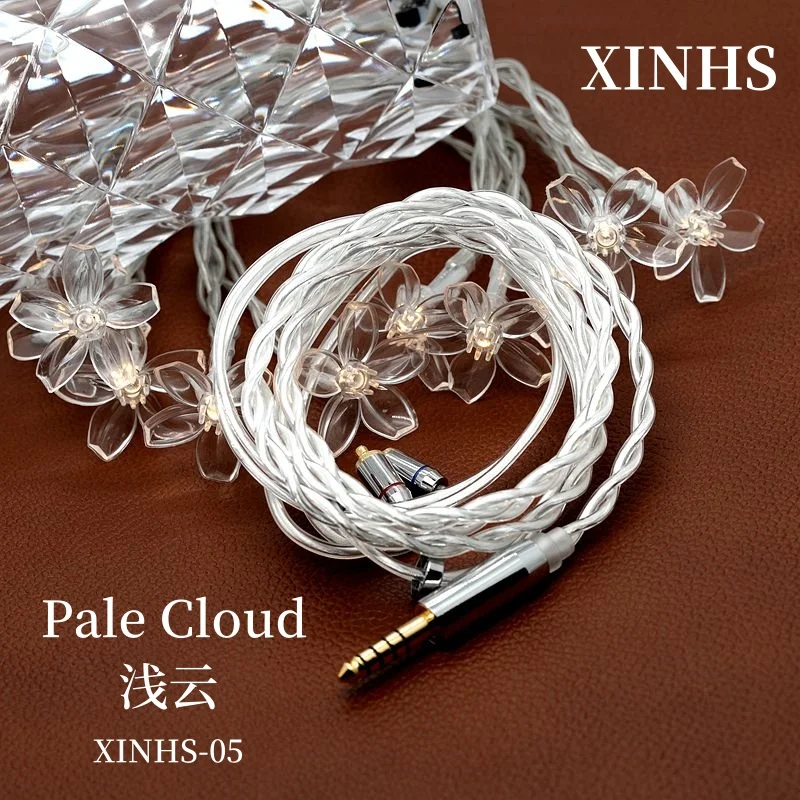 XINHS XH05   2 Cores LIZI Structure 5N Single Crystal Copper Silver Plated HIFI Headphone Upgrade Cable