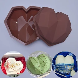 Heart Shaped Silicone Cake Mold Silicone Baking Pan for Pastry 3D Diamond Heart Mold Cake Mousse Chocolate Silicone Pastry Mold