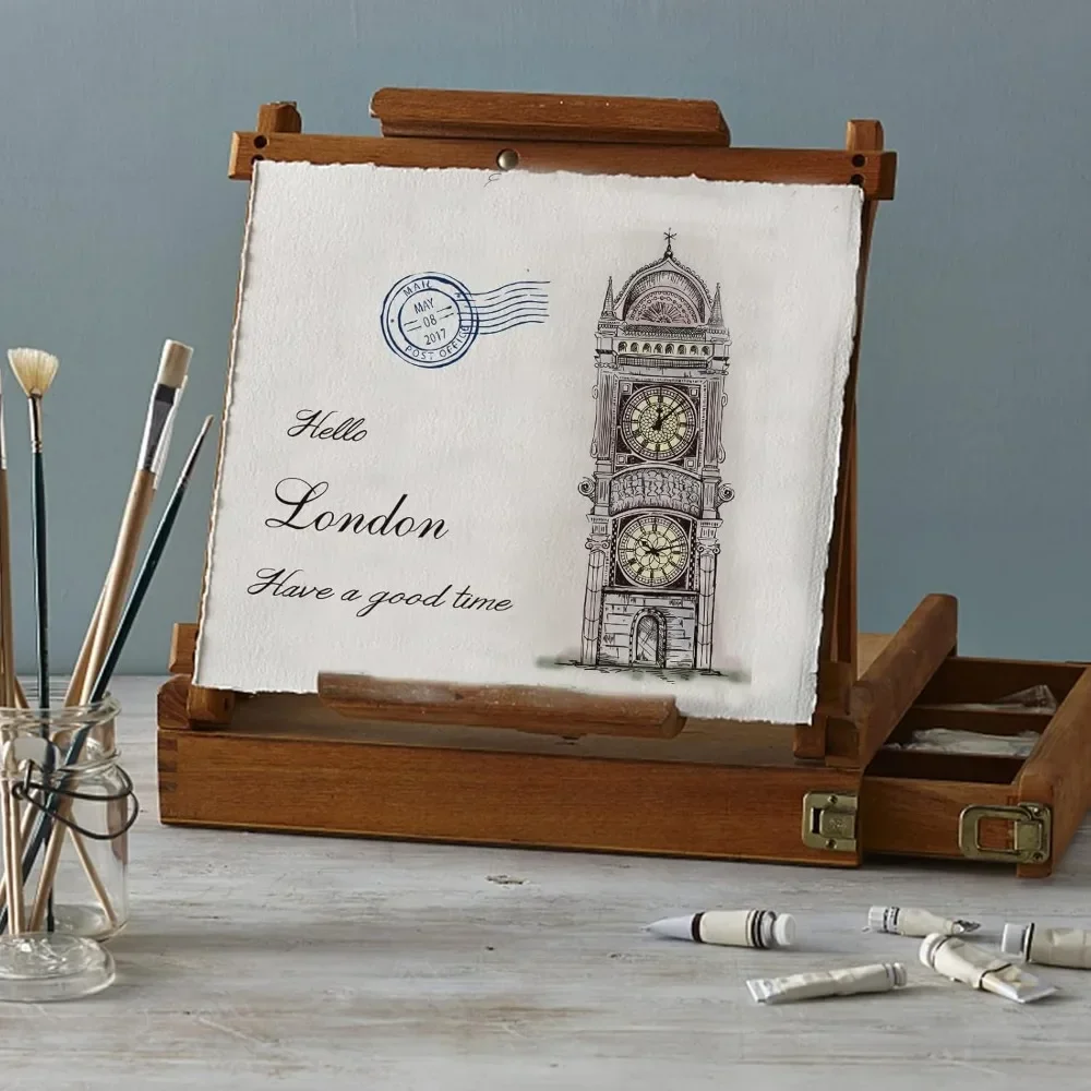 Clock Building Silicone Clear Stamp London Transparent Silicone Postmark and Stamp Watch Rubber Stamp for Scrapbook Journal
