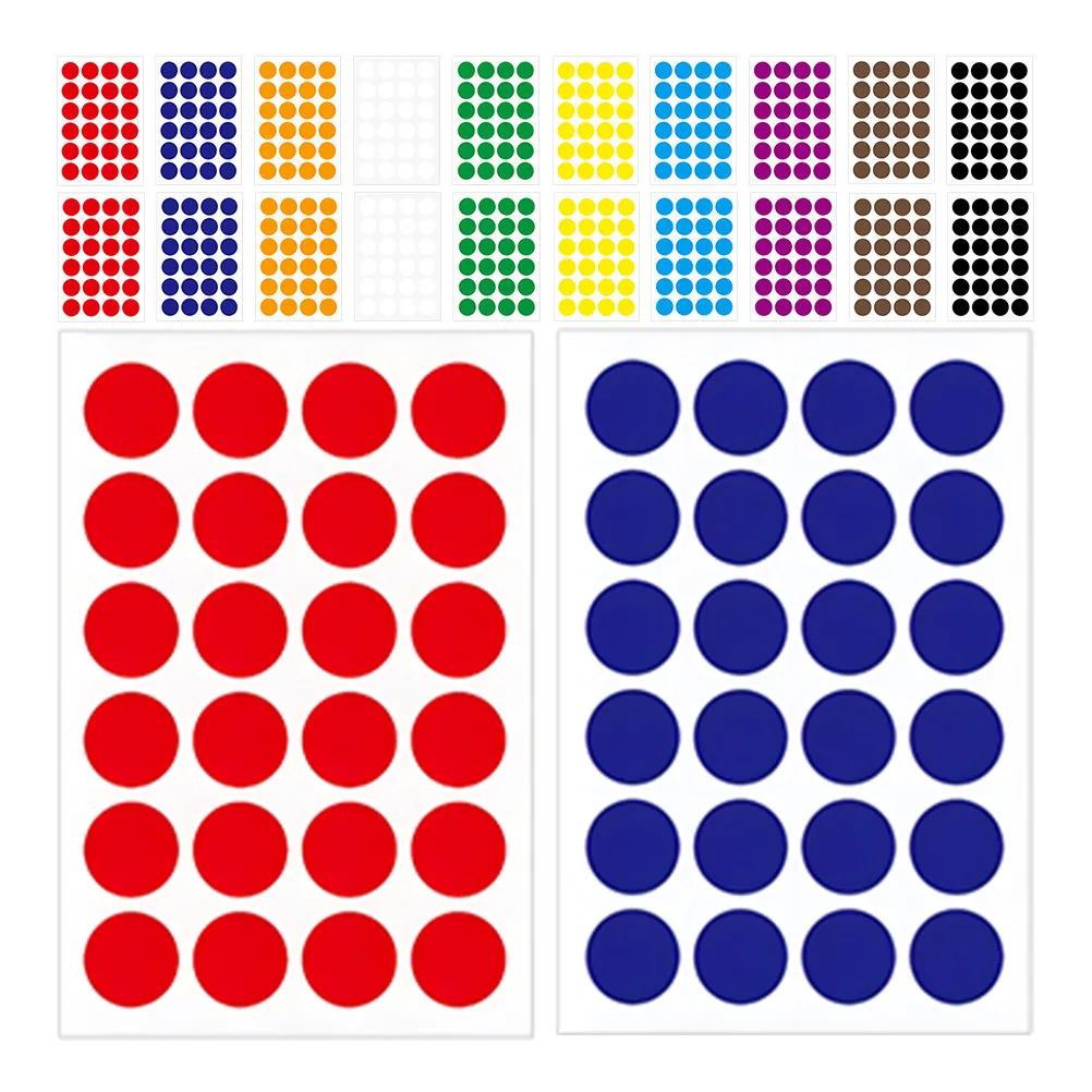 

50 Sheets Colored Dot Stickers Self-Adhesive Round Labels Bright Color Coding Stickers for Home Office School Organization
