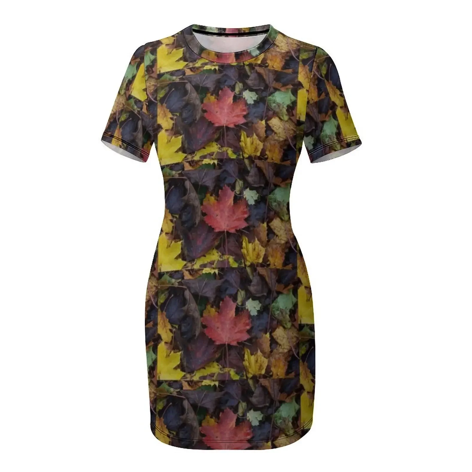 Fall Leaves Short-Sleeved Dress dress korean style prom dress 2025 Summer dresses for women women elegant luxury