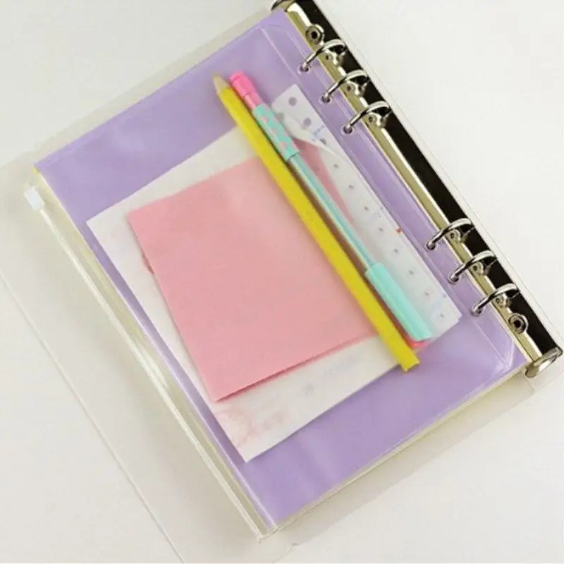 A5 A6 A7 File Folder Bag Organizer Storage Cover Case Transparent Loose Leaf Holder Pouch With Zipper Filing Binder Document