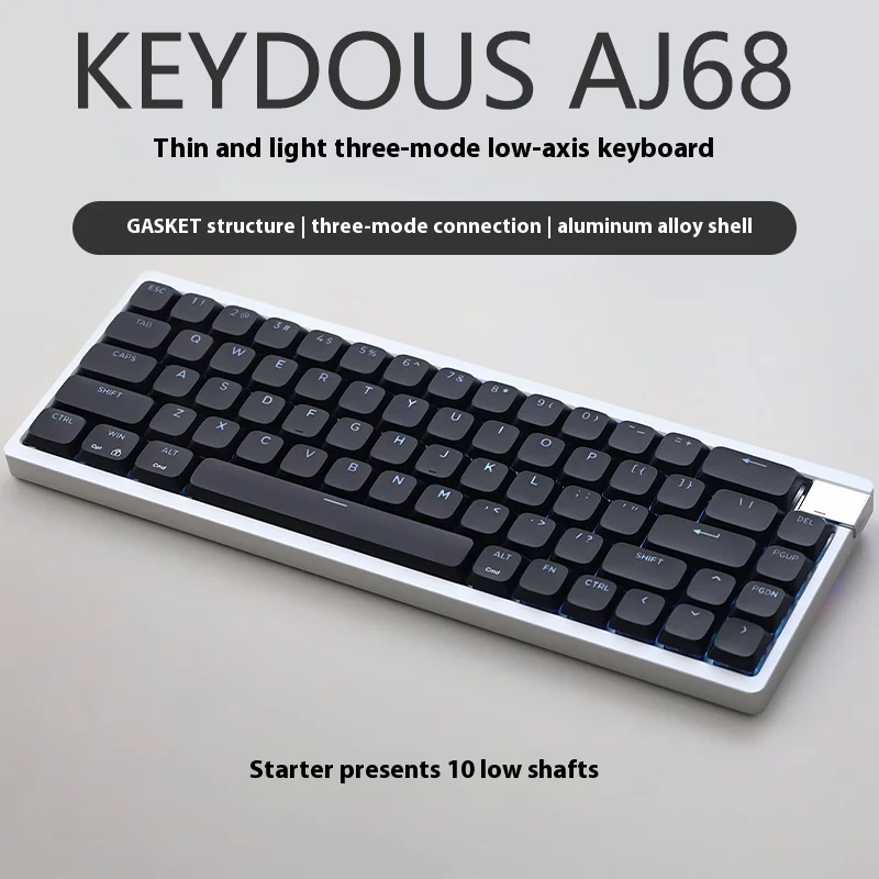 Keydous AJ68 Wireless Mechanical Keyboard Dwarf Axis Gasket Mute Portable PC Esports Laptop Gaming Office Keyboards