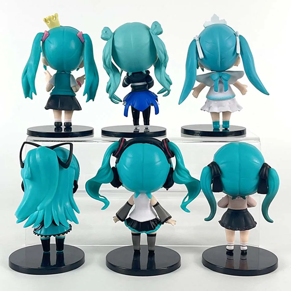 Set di vendita caldo Anime nuovo hatsune miku figura mini ornamenti di personaggi kawai hatsune decorazione della tavola per la casa giocattolo per adulti regalo per bambini