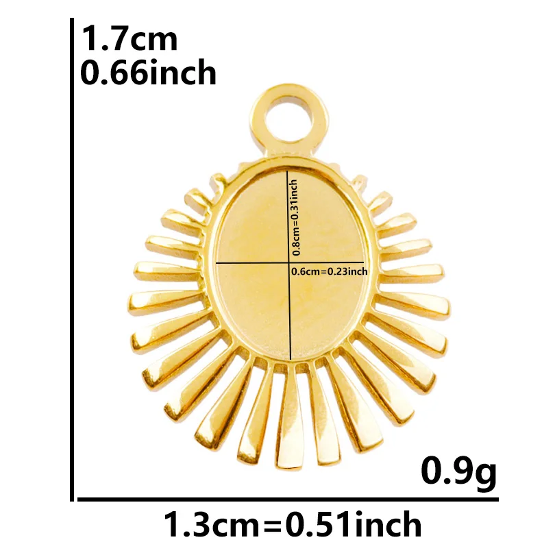 5pcs Gold Sun Charms for DIY Jewellery Making