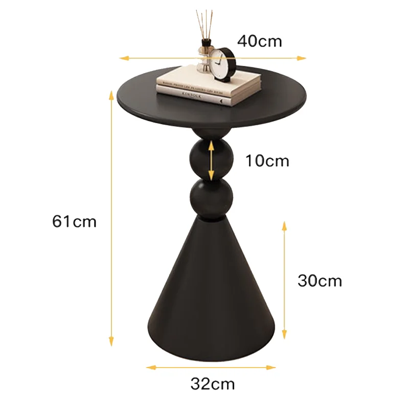 Mesa lateral do ferro nórdico para o apartamento pequeno, estilo creme, Mesa de café criativa redonda, Mesa lateral branca do sofá, Simples e moderna