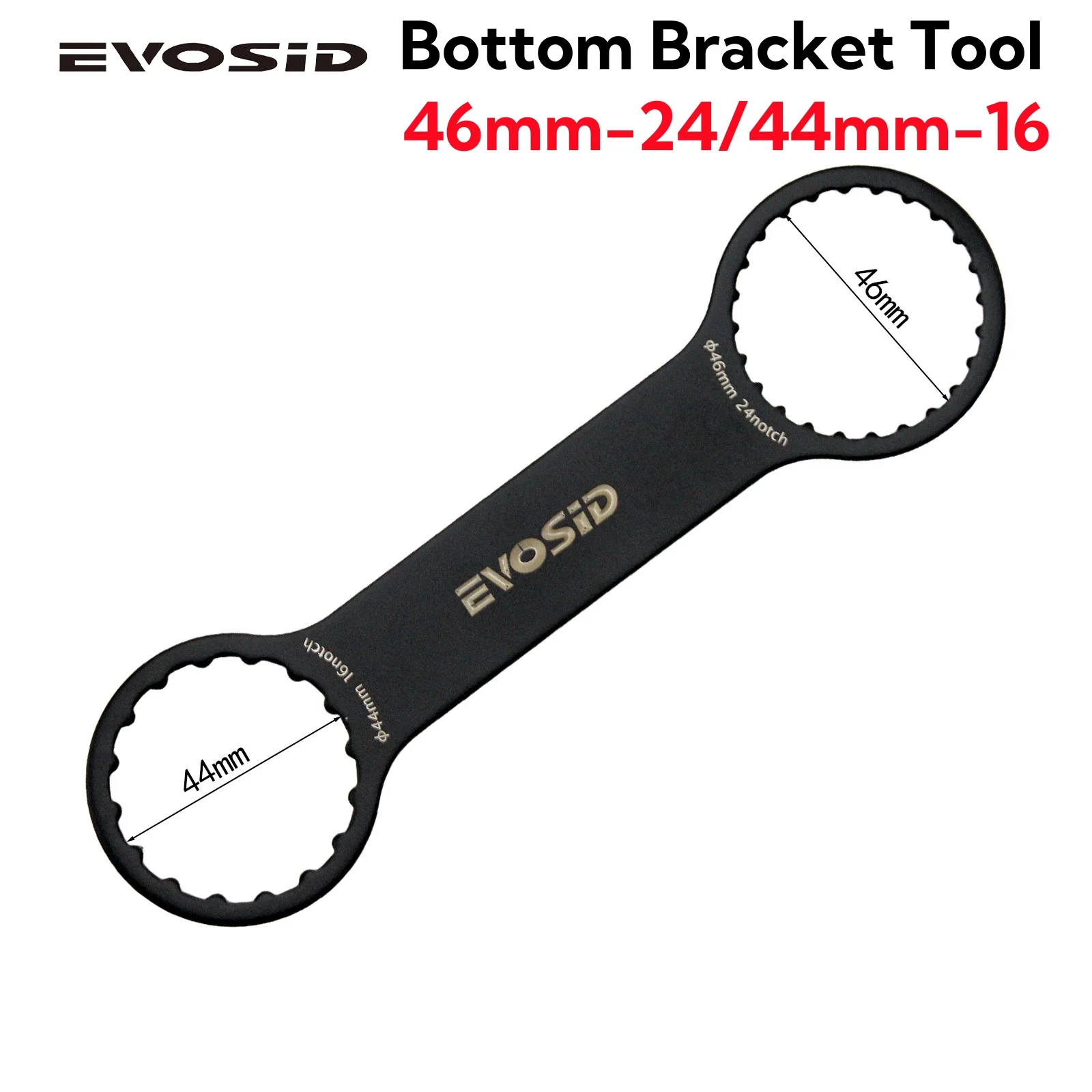 EVOSID Chave de suporte inferior de bicicleta Chave inglesa para remoção de chave BB Ferramenta de instalação Removedor BB46 BB44 16/24 Notch DUB BB51 FSA