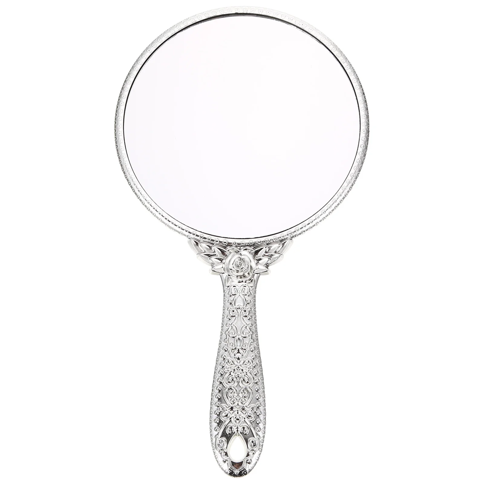 Espejo de mano vintage con diseño de rosa, espejo de maquillaje compacto portátil ABS de primera calidad para viajes, uso diario, accesorio de tocador elegante
