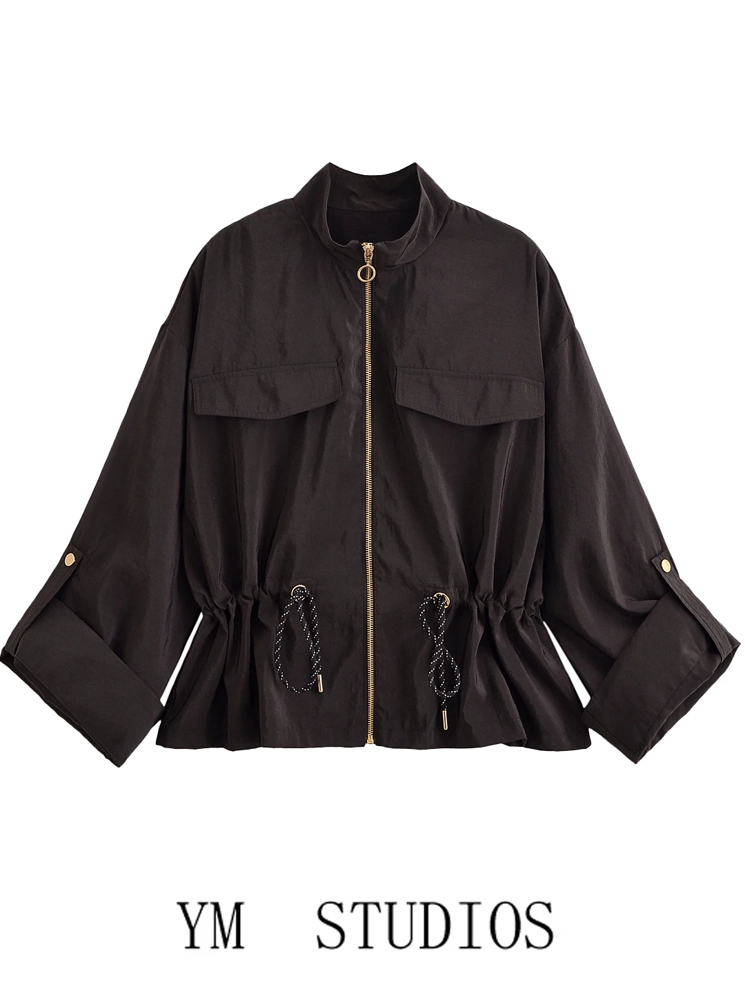 

Женская рабочая одежда с воротником-стойкой и застежкой-молнией на талии Jaet Seven Nine Sve Свободная повседневная рабочая одежда