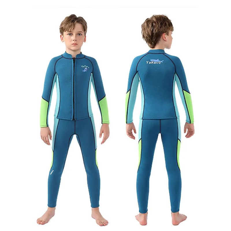 2.5MM Diving Suit Split Body Swimsuit for Children  Warm Long Sleeved Sun Protection Surfing Snorkeling Suit for Boys and girls