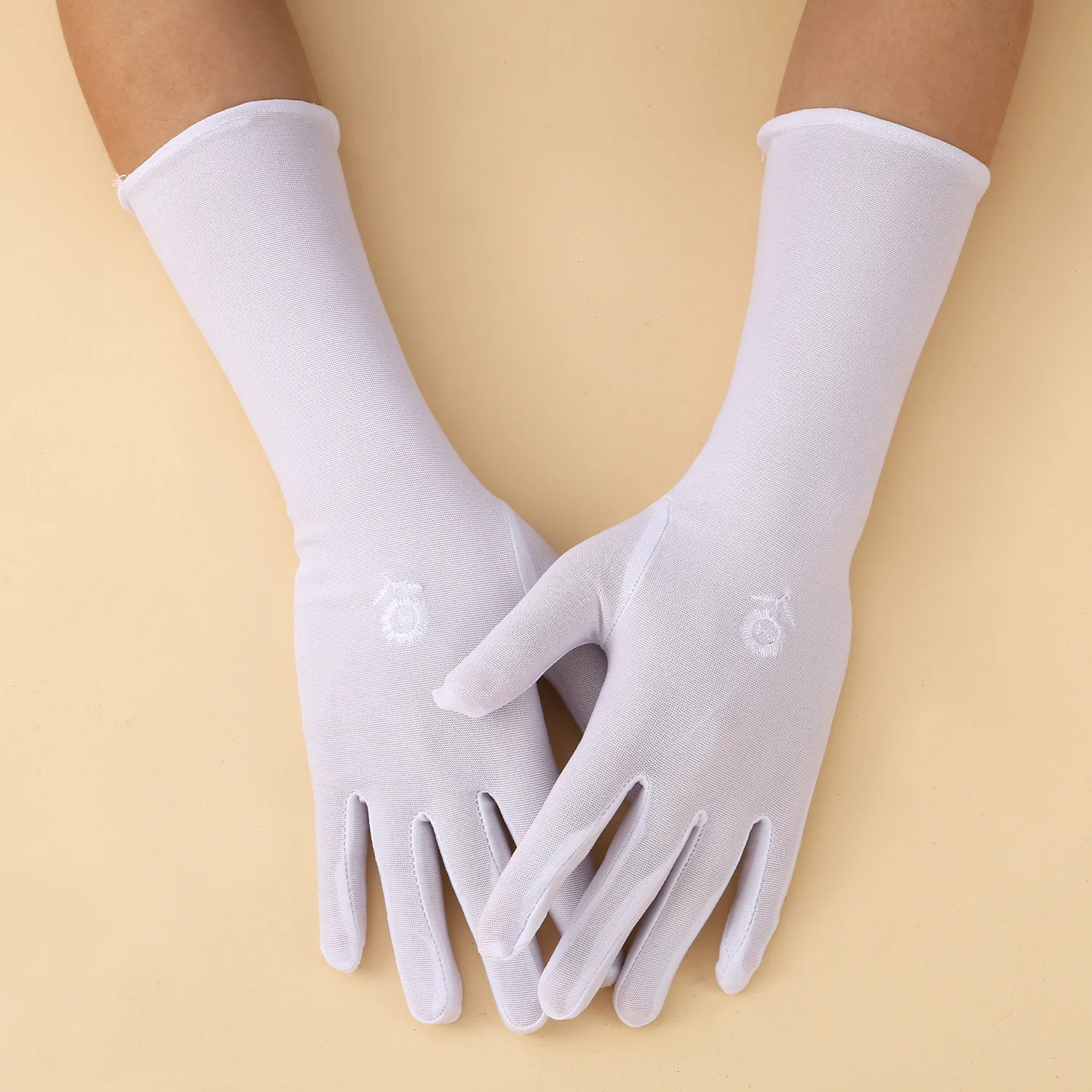 Gloves Long Milk Silk Stage Performance Ceremony 31cm Women UV Protection Cycling Breathable Lightweight Soft Elegant