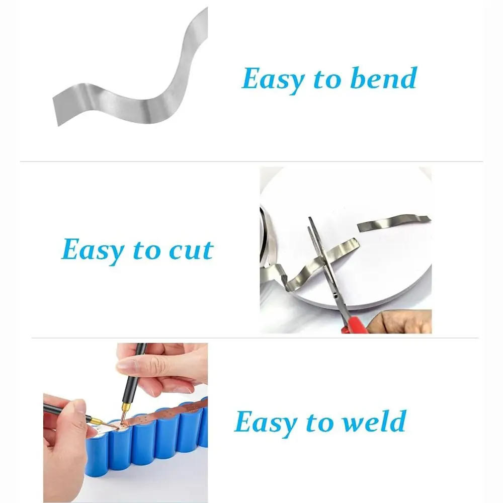 New Nickel 18650 Li-ion Nickel Strip Thickness 0.1mm 10M Pure Nickel Strip Li-Po Battery Connector Battery Welders view 3