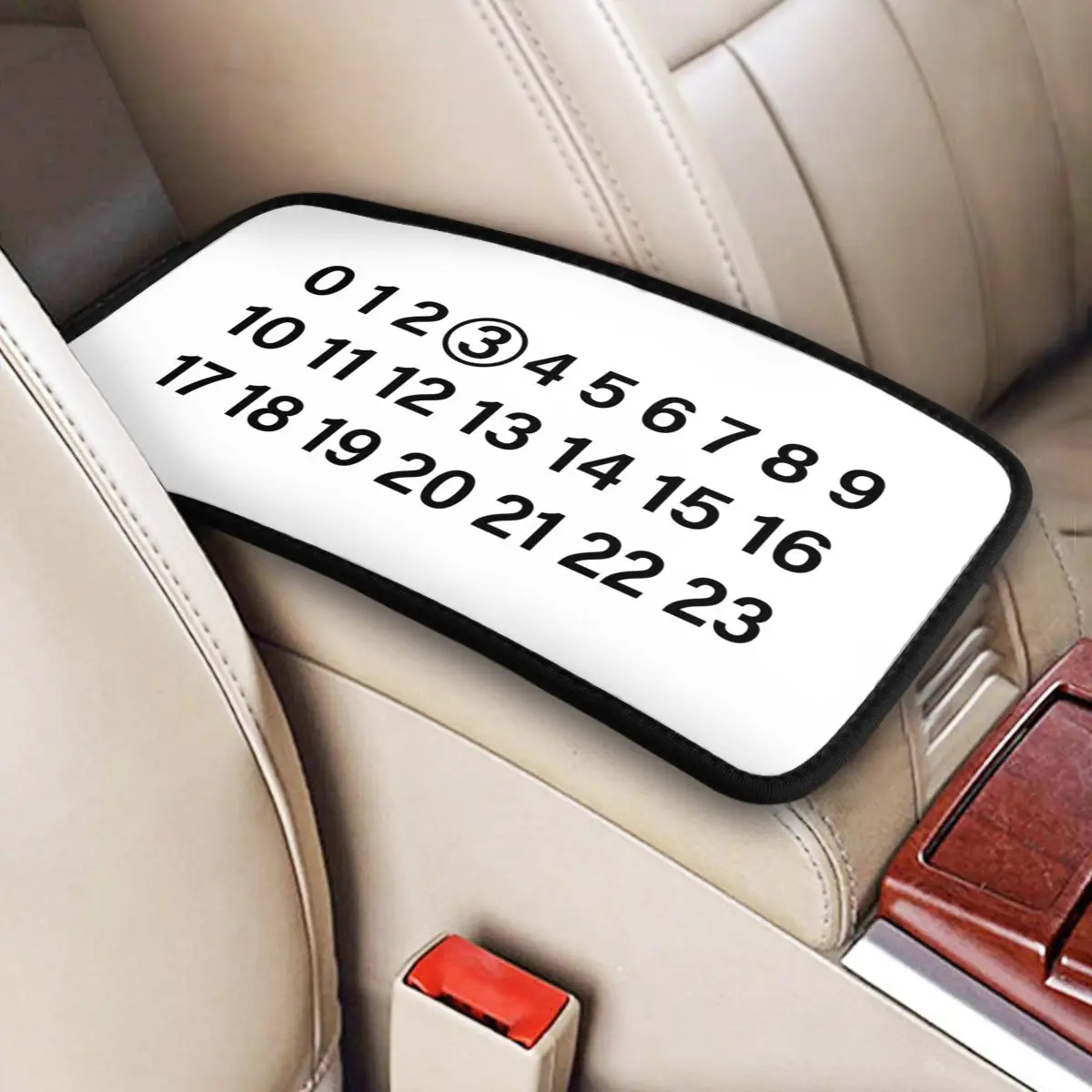 Custom Mm6 Margielas Letters Print Car Armrest Box Pad Waterproof Center Console Protection Cover Mat Universal Style