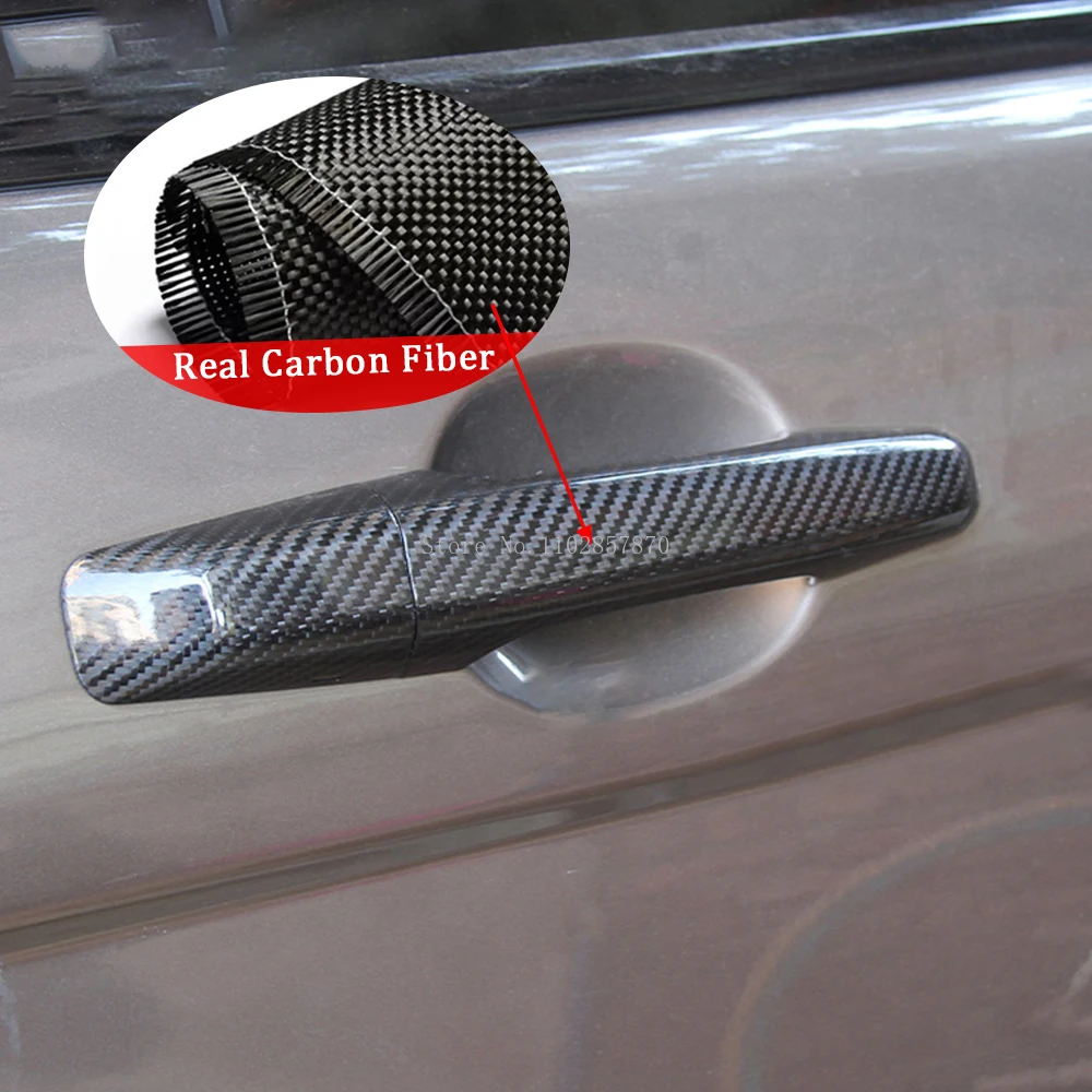 For JAGUAR E-PACE F-PACE 2016-2022 Accessories Real Carbon Fiber Door Handle Cover Frame Sticker Exterior Trim Bodykit