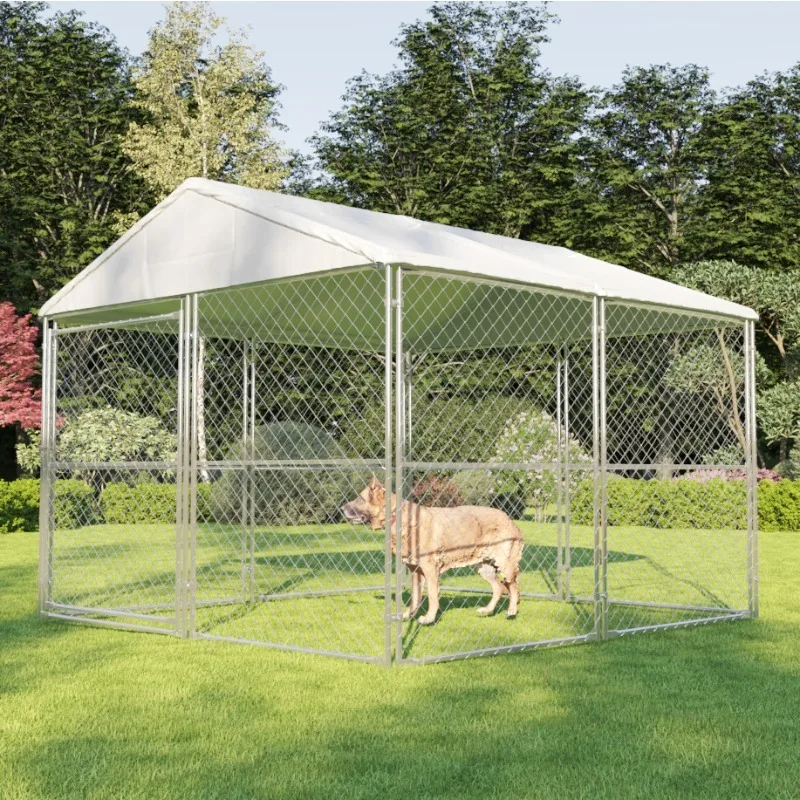 Custom 10x10x6 Quality Outdoor Used Chain Link Dog Kennel Lowes Closed Top for Sale Pet Run Play
