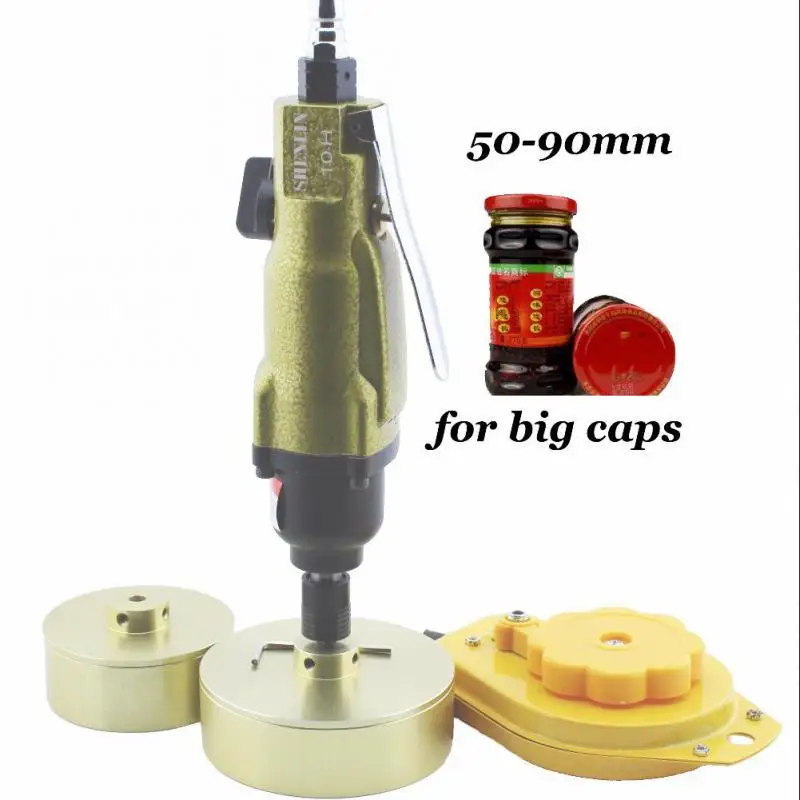 Pneumatic Big Cap Hand Held Bottle Capping Tool Plastic Bottle Capping  50-90mm Cap Screw Capping Machine 64kg/fcm Manual Capper