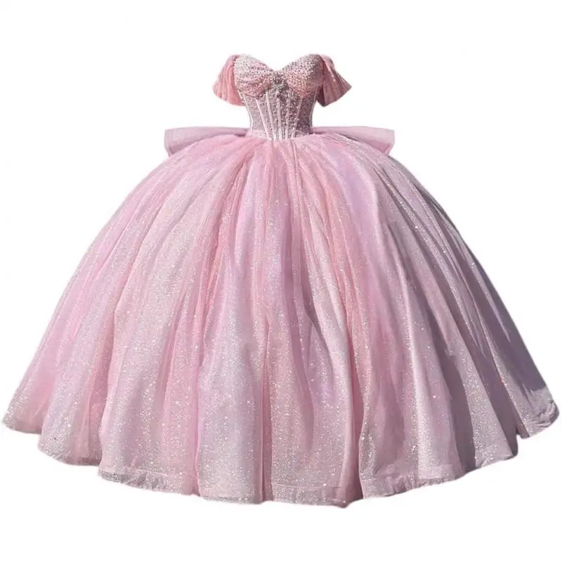 

2025 New Quinceanera Dresses Ball Gown Vestidos De 15 Anos Glittering Floor-length Cinderella Princess Party Dresses Customized