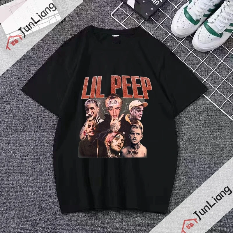 Lil Peep Graphic T Shirts Hip Hop Rap Short Sleeve Fashion Design Fans Top Streetwear Printed T-shirt Men Clothing Y2k Harajuku