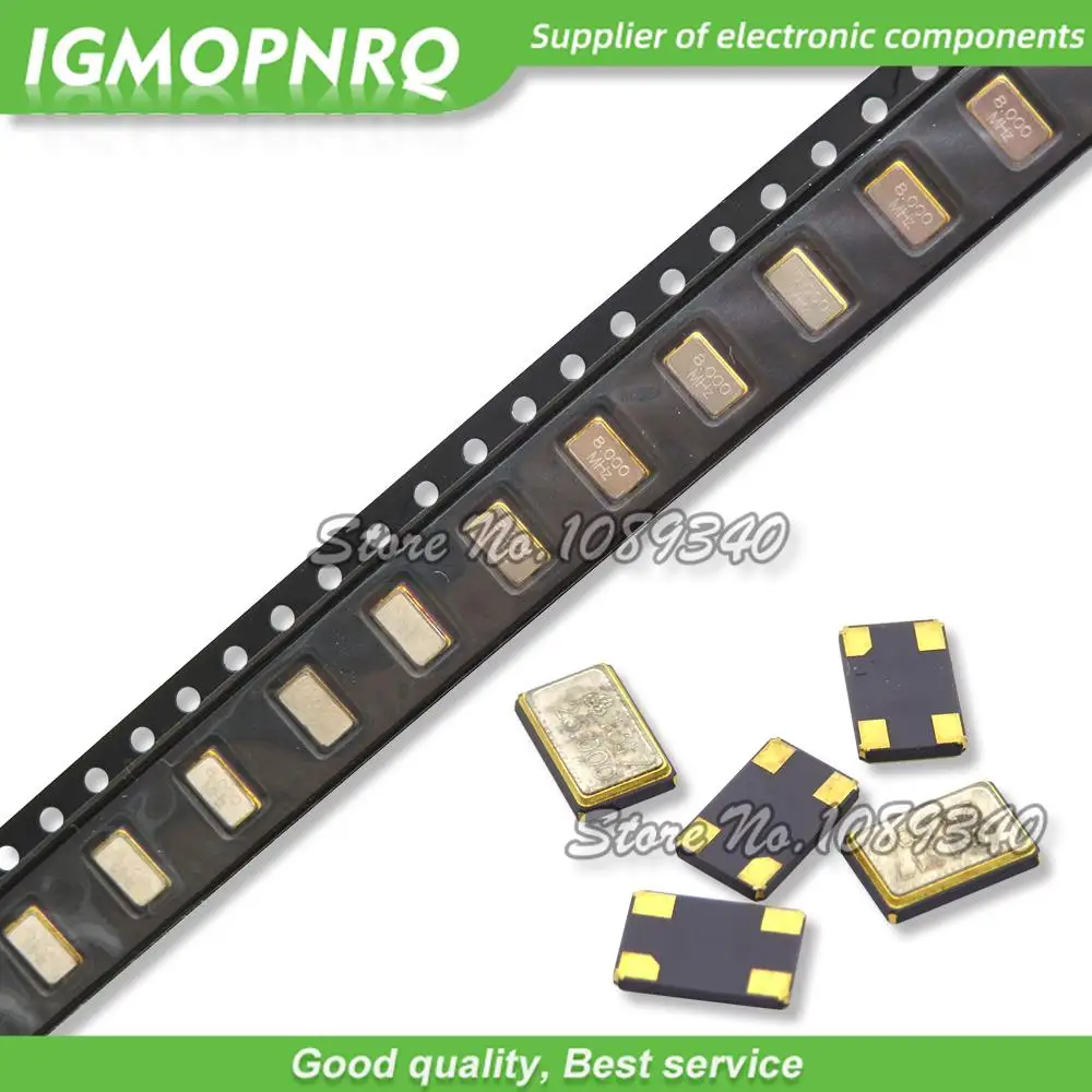 10PCS SMD 3225 SMD pasywny oscylator kwarcowy 8Mhz 10Mhz 12Mhz 16Mhz 20Mhz 24Mhz 26Mhz 30Mhz 32Mhz 40Mhz 48Mhz 8.000Mhz