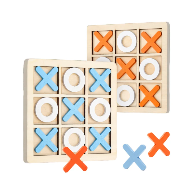 Parent-Child Interactive Board Game XO Wooden Chess Adult Social Board Game Jingzi Chess Children Puzzle Toy Gift