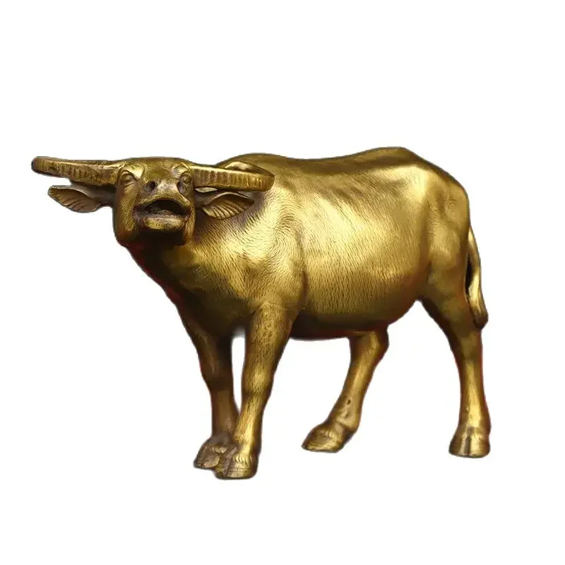 Brass Water Buffalo, Copper Bull Ornament, Zodiac Ox, Ox Spirit Soaring into the Sky, Home and Office Decoration Crafts