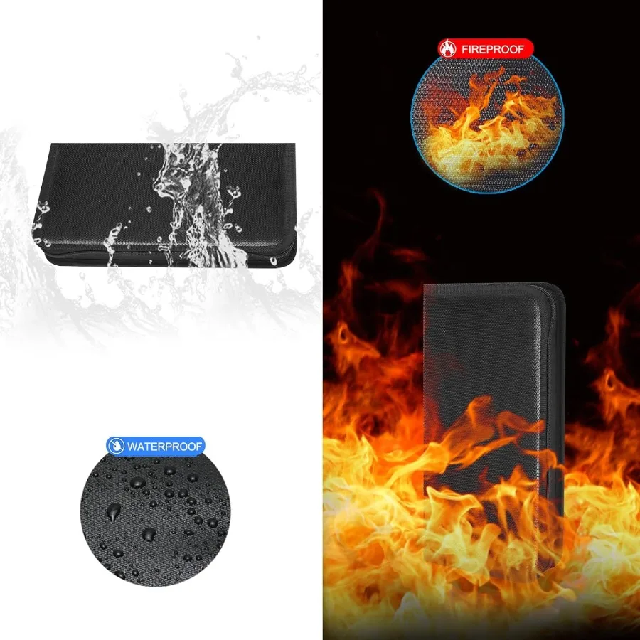 Портативный органайзер для ключей на молнии с огнестойким водонепроницаемым дизайном с 12 крючками для ключей и бирками для эффективного управления ключами i