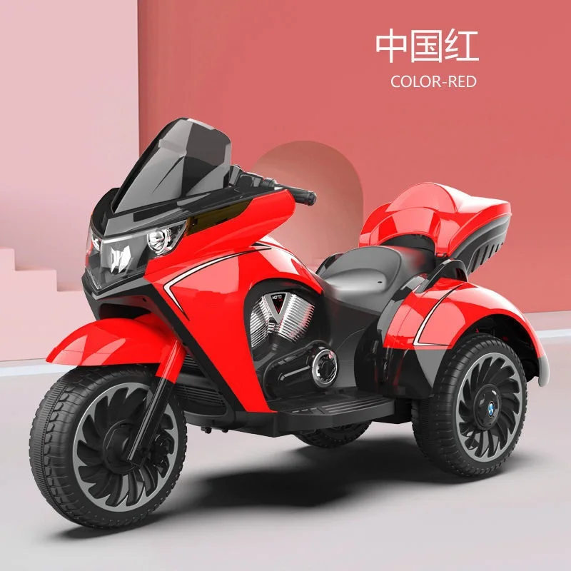子供乗用三輪　電動バイク レッド 電動乗用パトロールバイク 電動三輪バイク 乗用玩具 子供用 3~6歳 大