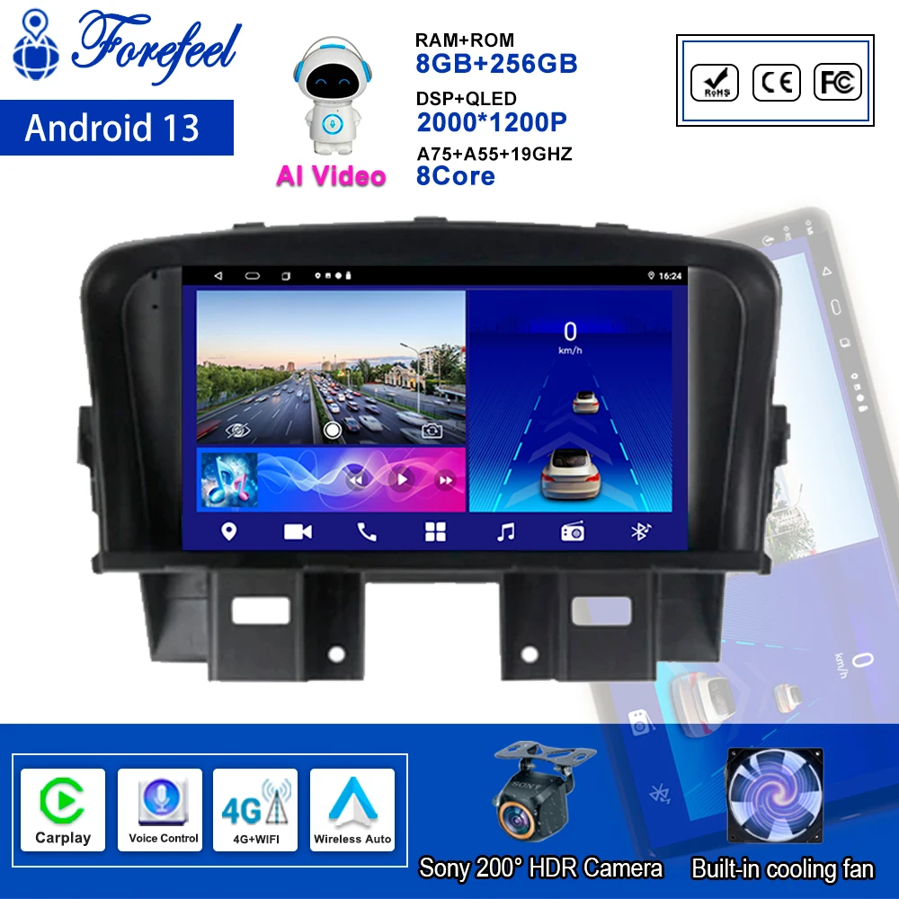 

Android 11 Car Radio For Chevrolet Cruze 2009 - 2014 Multimedia Video Player Monitor Lettore GPS Navigation Stereo QLED Screen