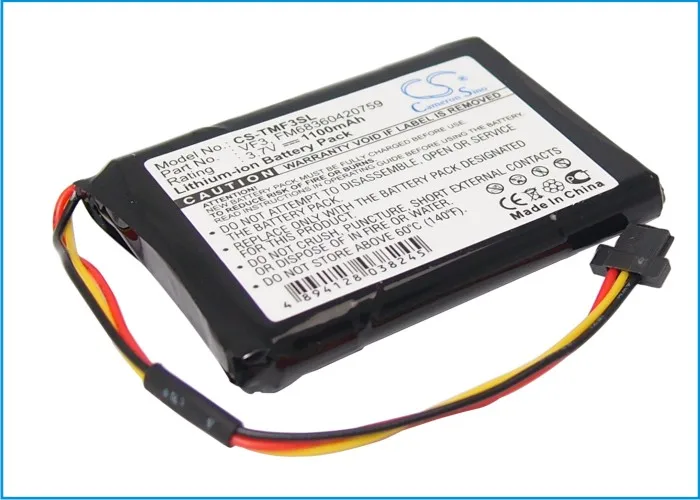 3.7V 1100mAh GPS, Navigator Battery FM68360420759, VF3, VF3F for TomTom Go XL330S, Quanta +TOOL
