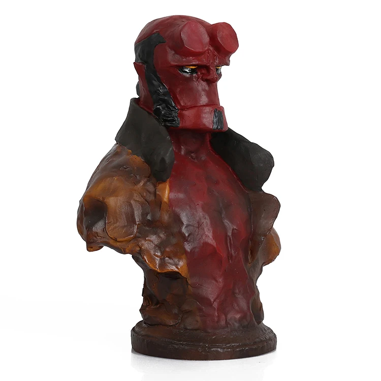 22cm Movie Anung Un Rama Hellboy Comic Figure Resin Statue Hell Boy head bust Doll Model Home Table Decor Ornament Adult Gift