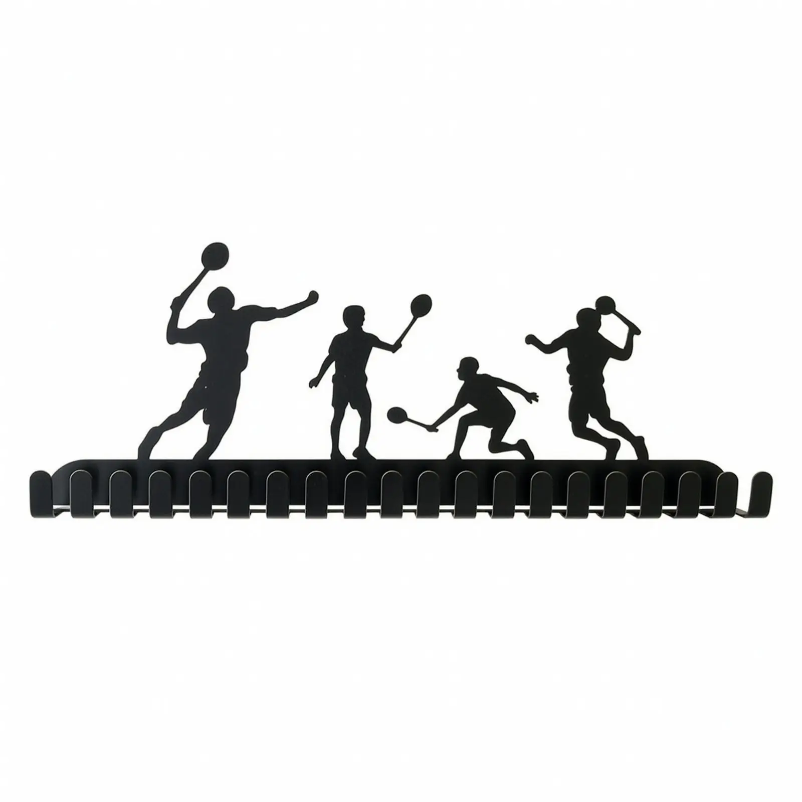 Wall Mounted Racket Holder Iron Storage Rack for Badminton Tennis Gear Organizer Home Gym Display
