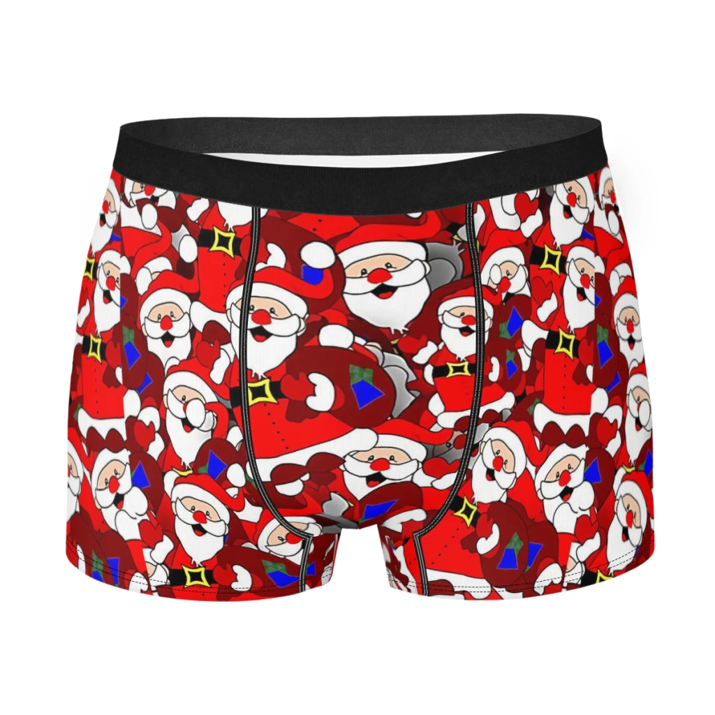 Santa Claus Pattern Merry Christmas Underpants Homme Panties Men's Underwear Comfortable Shorts Boxer Briefs