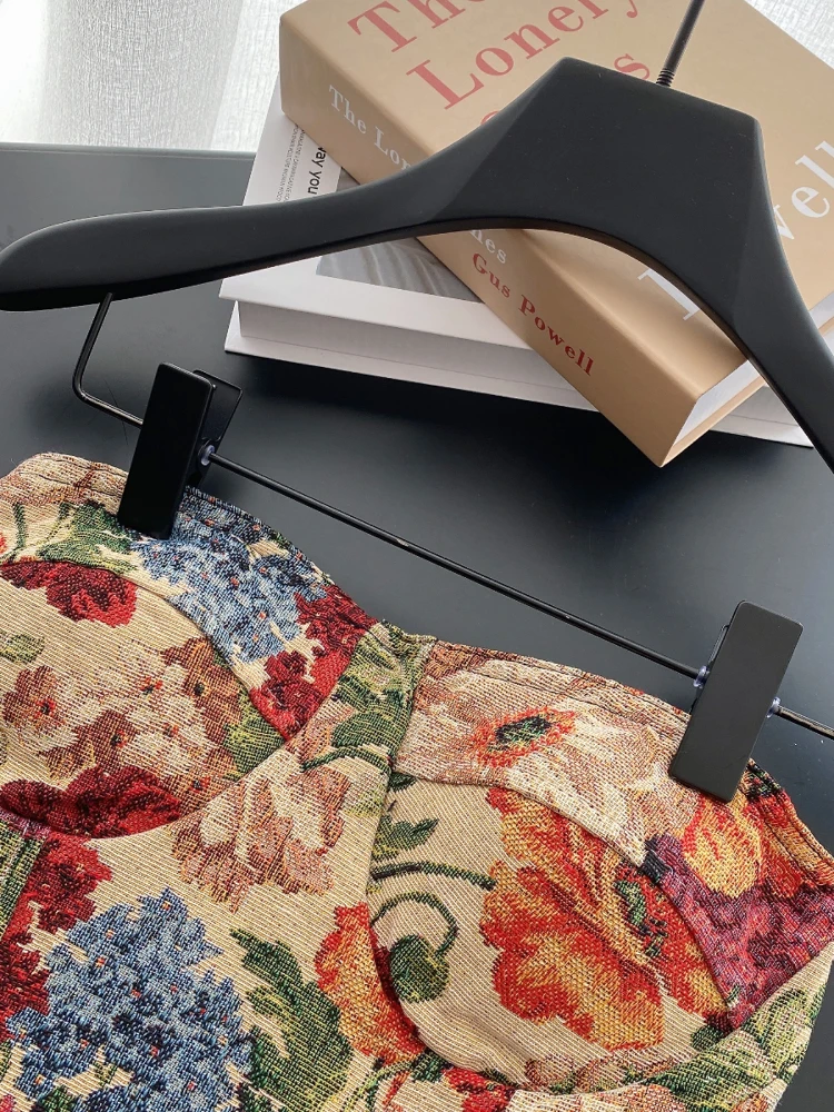 

Retro Oil Painting Embroidery Tube Top Vest Women's Slimming Svel Summer Pure Desire Faionable Court Sle Vest