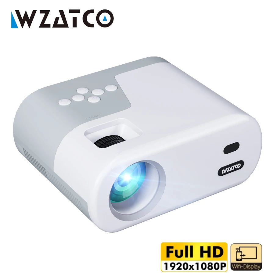 

WZATCO DP02W 6500Lumens LED Portable WIFI Projector Full HD 1080P Home HDMI Theater Mini Outdoor Movie Proyectors Video Beamer