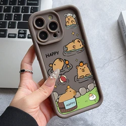 Funny Capybara Phone Case for Samsung Galaxy A73 A71 A55 A54 A53 A52 A51 A34 A33 A32 A23 A14 A13 A12 4G 5G Ladder Lens Cover